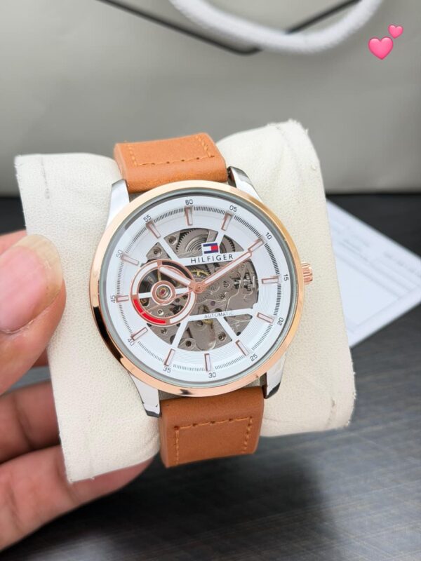 Tommy Hilfiger Automatic Skeleton Men’s Watch – Leather Strap Edition